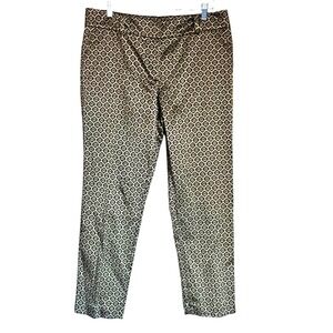 Ann Taylor signature brocade pants gold black metallic‎ size 10 ankle